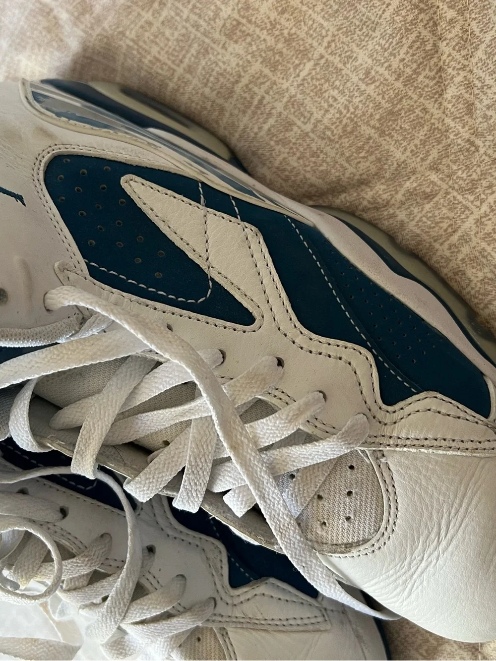 Jordan High-Top Athletic Sneakers in White and Teal